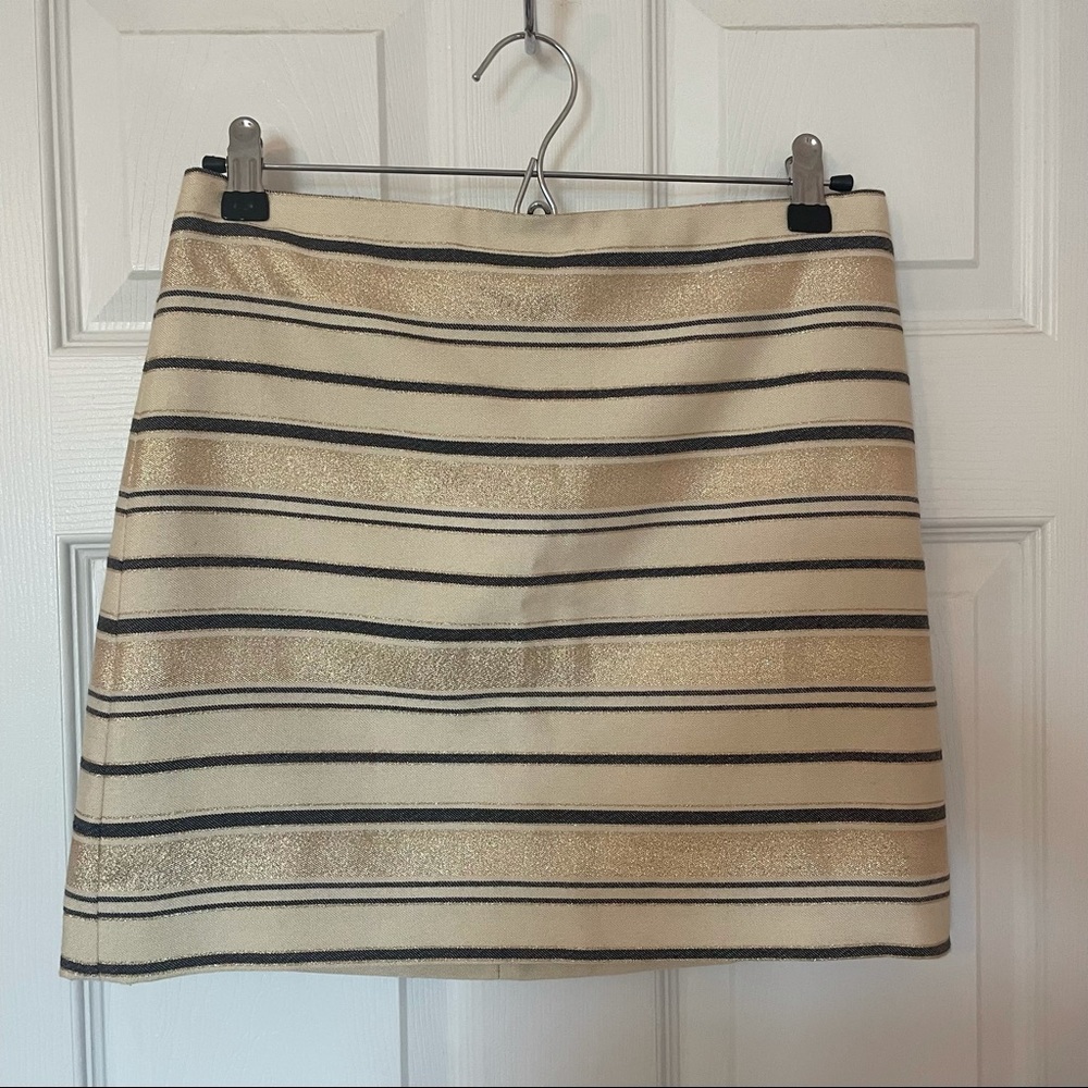 J. Crew Striped Metallic Miniskirt